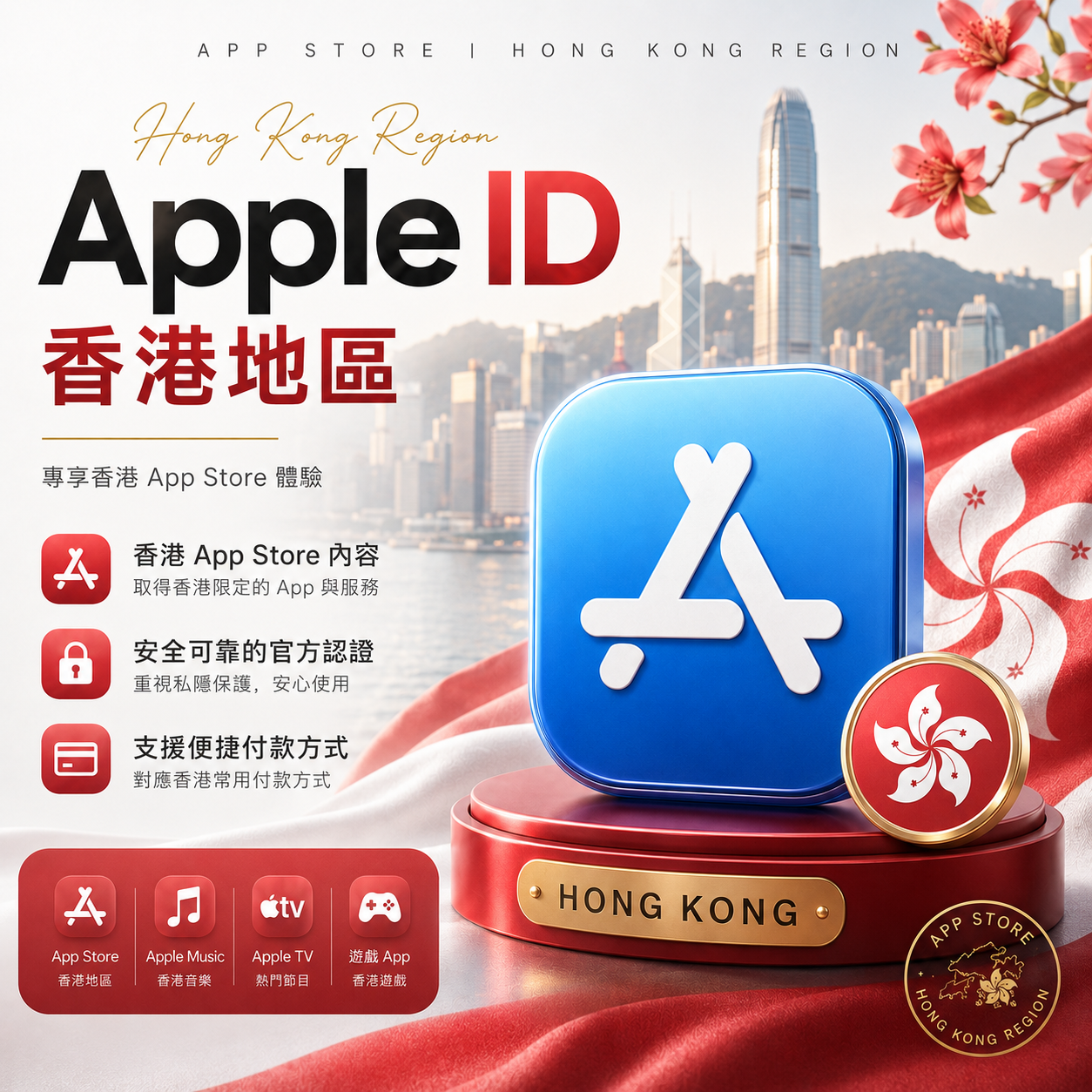 香港Apple ID | 带密保可改密