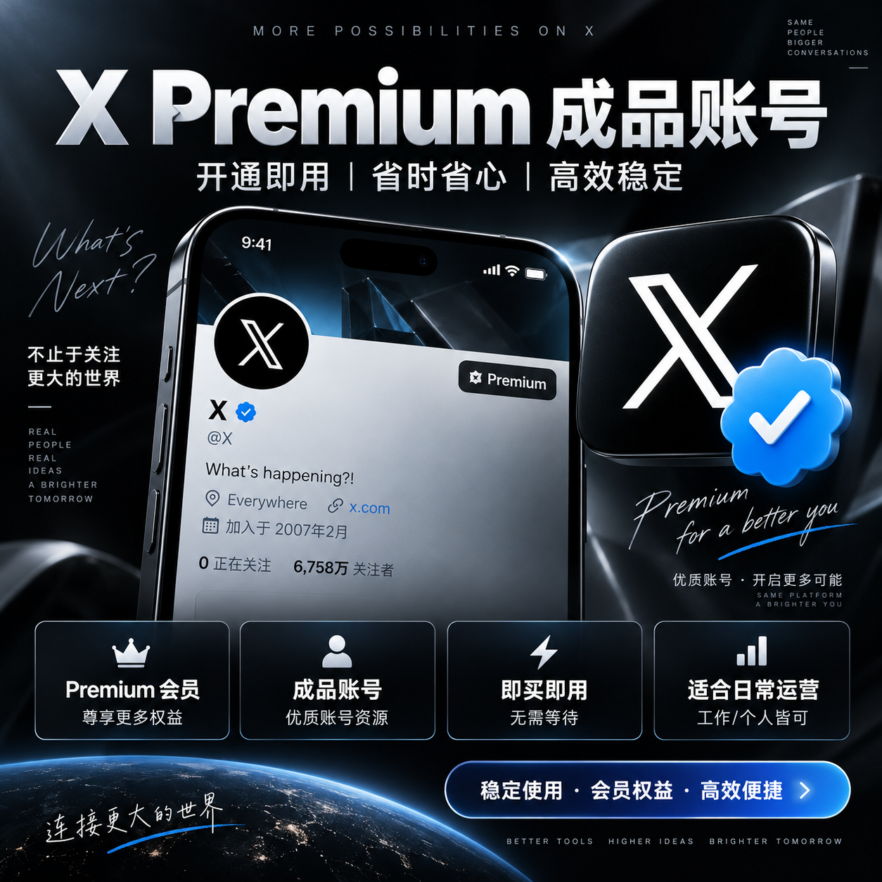 X Premium (蓝 V) 成品账号